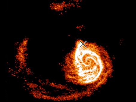 HydrogenI fordeling i M51 galaksen