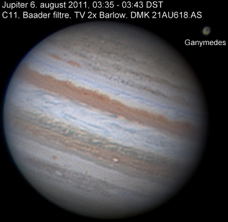 Jupiter Fotograferet 6/8 2011 af Jesper Sørensen Amager
