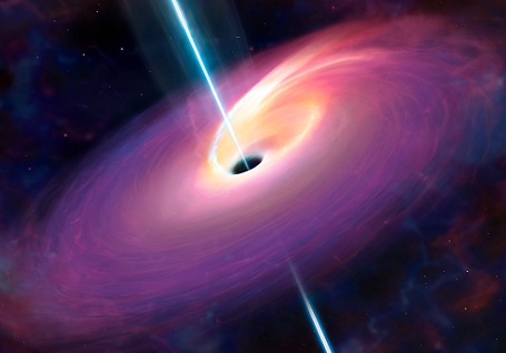 Når stof accelereres ind i sorte huller, udsender det røntgenstråling, som reflekteres det også fra støvskiven omkring det sorte hul