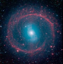 Galaksen NGC1291 og dens ring af nye stjerner