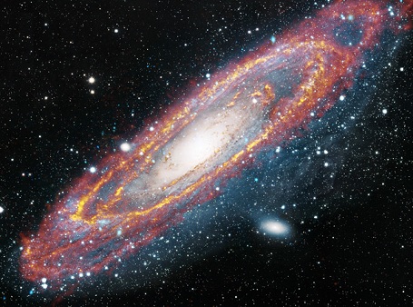 Andromedagalaksen M31 i visuelt/røntgen lys