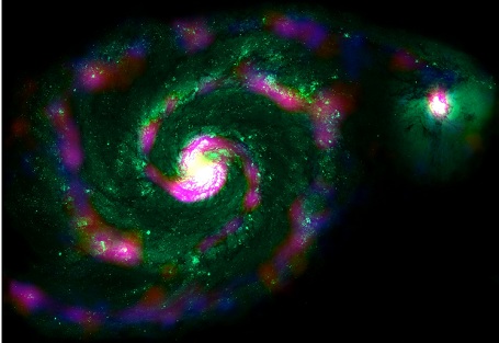 Støvets fordeling i galaksen M51