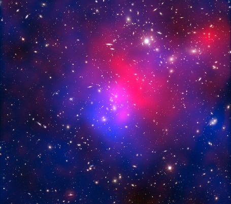 Galaksehoben Abell2744 - Xray med rødt