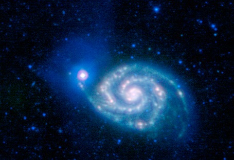 WISE infrarødt billede af M51 galaksen