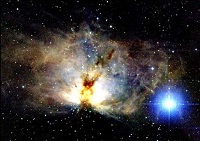 Infrarødt billede af flammetågen i Orion
