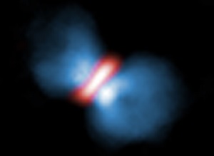 Protostjernen Orion KL1's støvskive og gasjets Protostjernen Orion KL1's støvskive og gasjets