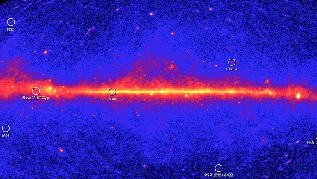 Røntgen-kort over himlen, lavet af FERMI