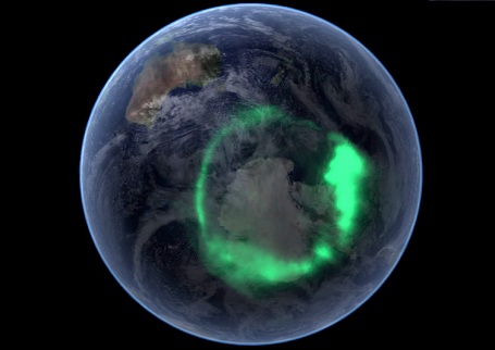 Solvinden rammer Jordens atmosfære - Aurora
