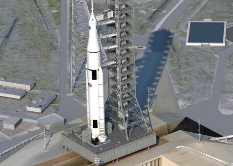 NASAs kommende SLS raket på affyringfsrampen