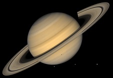 Saturn og dens måner (courtsey NASA)