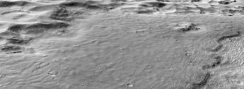 Lavaflod på Mars, ved Hrad Vallis plateuet