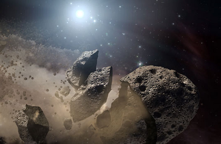 Asteroider smuldrer i solyset