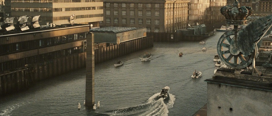 København under vand i år 2100 (Pressebillede fra den danske sci-fi film Queda)
