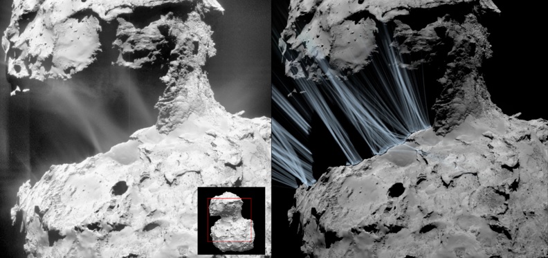 Jets ved daggry på komet 67P/Churyumov-Gerasimenko