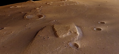 Unge kratre i Ares vallis på Mars