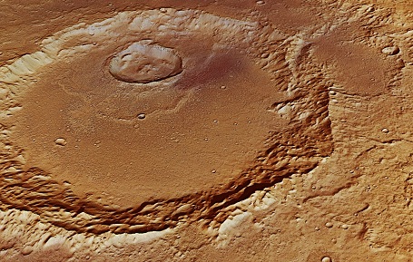 Haldey krateret i perspektiv set fra ESAs Mars Express Orbiter