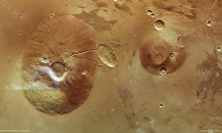 Solsystemets største vulkan Olympus Mons på mars