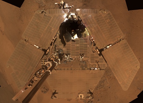 Opportunity Mars-roveren - støvet som den er i 2012