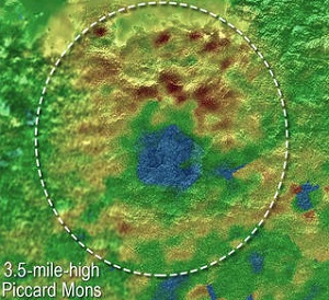 Isvulkanen Piccard Mons på Pluto