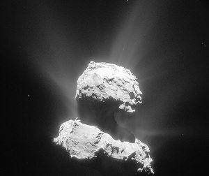 Komet 67P/Churyumov-Gerasimenko begynder at vise komet-hale