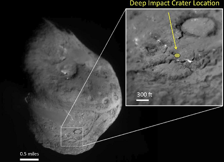 komet Tempel1 - deep impact krater