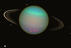 Uranus og dens måner og ringe