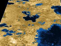 Søer og bjerge på Saturn-månen Titan